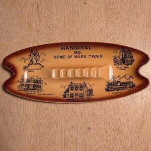 Vintage 1950s Hannibal Missouri Mark Twain Souvenir Ashtray